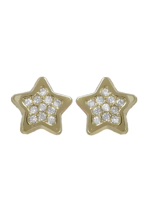 Pendientes de oro 18 ktes forma estrella 030_200246711