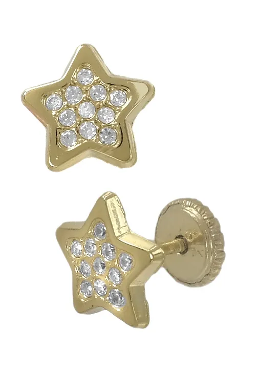Pendientes de oro 18 ktes forma estrella 030_200246711