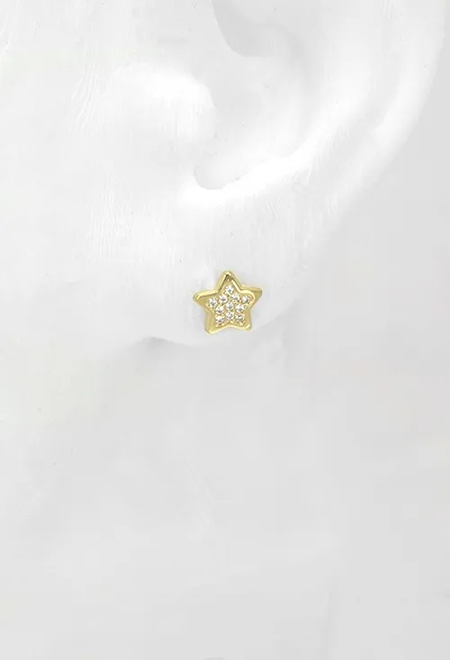 Pendientes de oro 18 ktes forma estrella 030_200246711